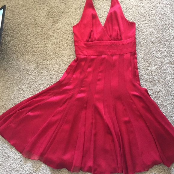 Calvin Klein Dresses & Skirts - NWOT— Beautiful Red Silk  Halter Dress CK